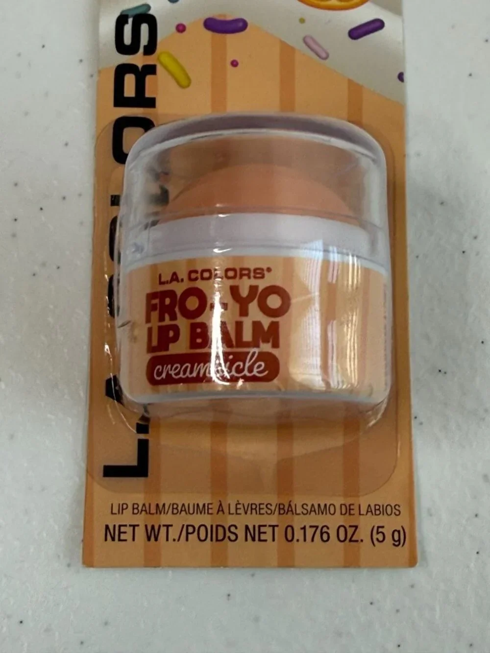 L.A. Colors Fro-Yo Lips Creamsicle Scented Lip Balm New